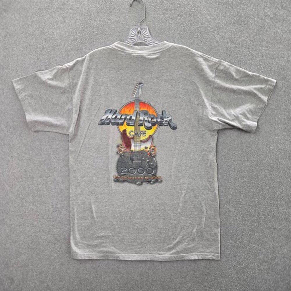 VINTAGE Hard Rock Cafe Men Shirt Large Gray 2000‎ Puerto Vallarta Guitar Graphic